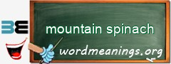 WordMeaning blackboard for mountain spinach